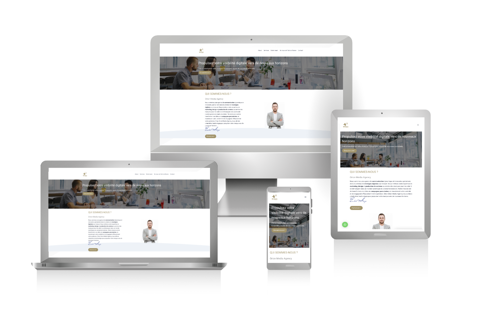 création site web Orion media agency